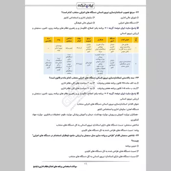 سوالات استخدامی برنامه های اصلاح نظام اداری با جواب