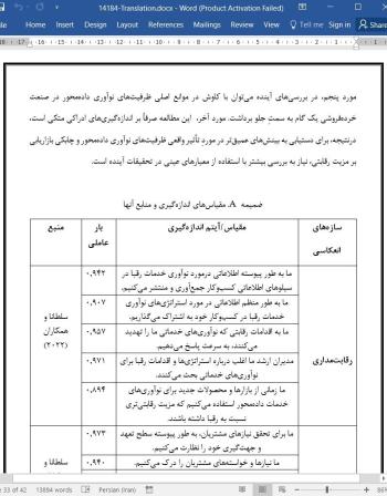 دانلود مقاله مزیت رقابتی: تحلیل طولی نقش ظرفیت های نوآوری داده محور، چابکی بازاریابی و آشفتگی بازار