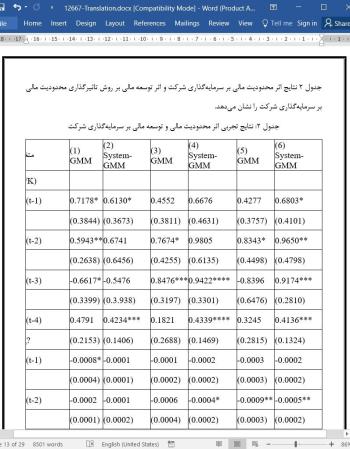 ترجمه مقاله توسعه مالی، محدودیت مالی و سرمایه گذاری شرکتی: مدارکی از تایلند