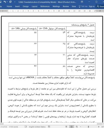 ترجمه مقاله وجود رابطه ای درون زا بین فرهنگ و توسعه اقتصادی