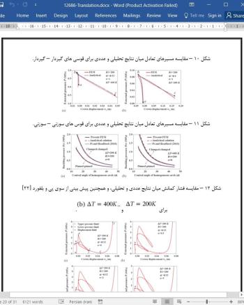ترجمه مقاله تحلیل کمانش و پایداری غیرخطی قوس های درجه بندی شده تابعی کامپوزیت در معرض فشار خارجی و بارگذاری دما