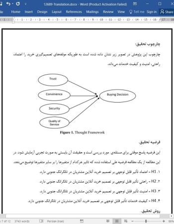 ترجمه مقاله تاثیر اعتماد، راحتی، ایمنی و کیفیت خدمات بر تصمیم خرید آنلاین
