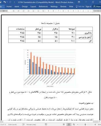 ترجمه مقاله داده کاوی و تشخیص بدافزار اندرویدی مبتنی بر مجوز