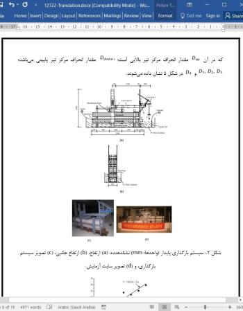 ترجمه مقاله رفتار سازه ای تیرهای بتنی مسلح خورده شده تحت بارگذاری پایدار